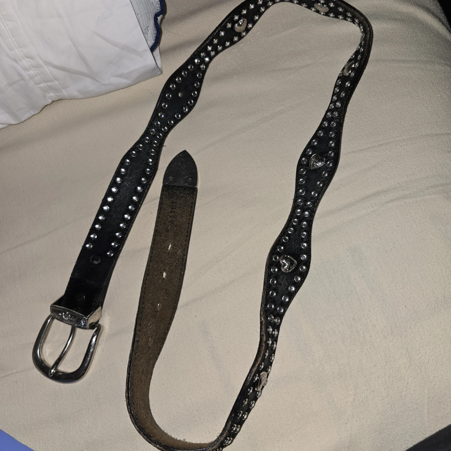 Black studded belt with buckle