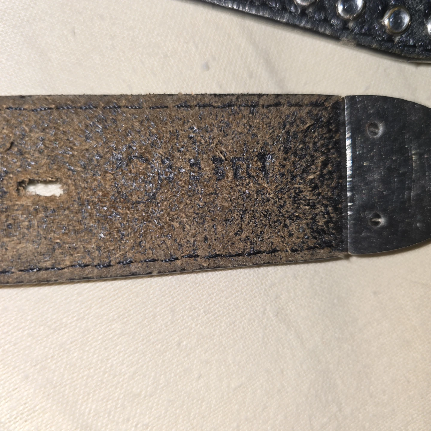 Black studded belt with buckle - photo 2