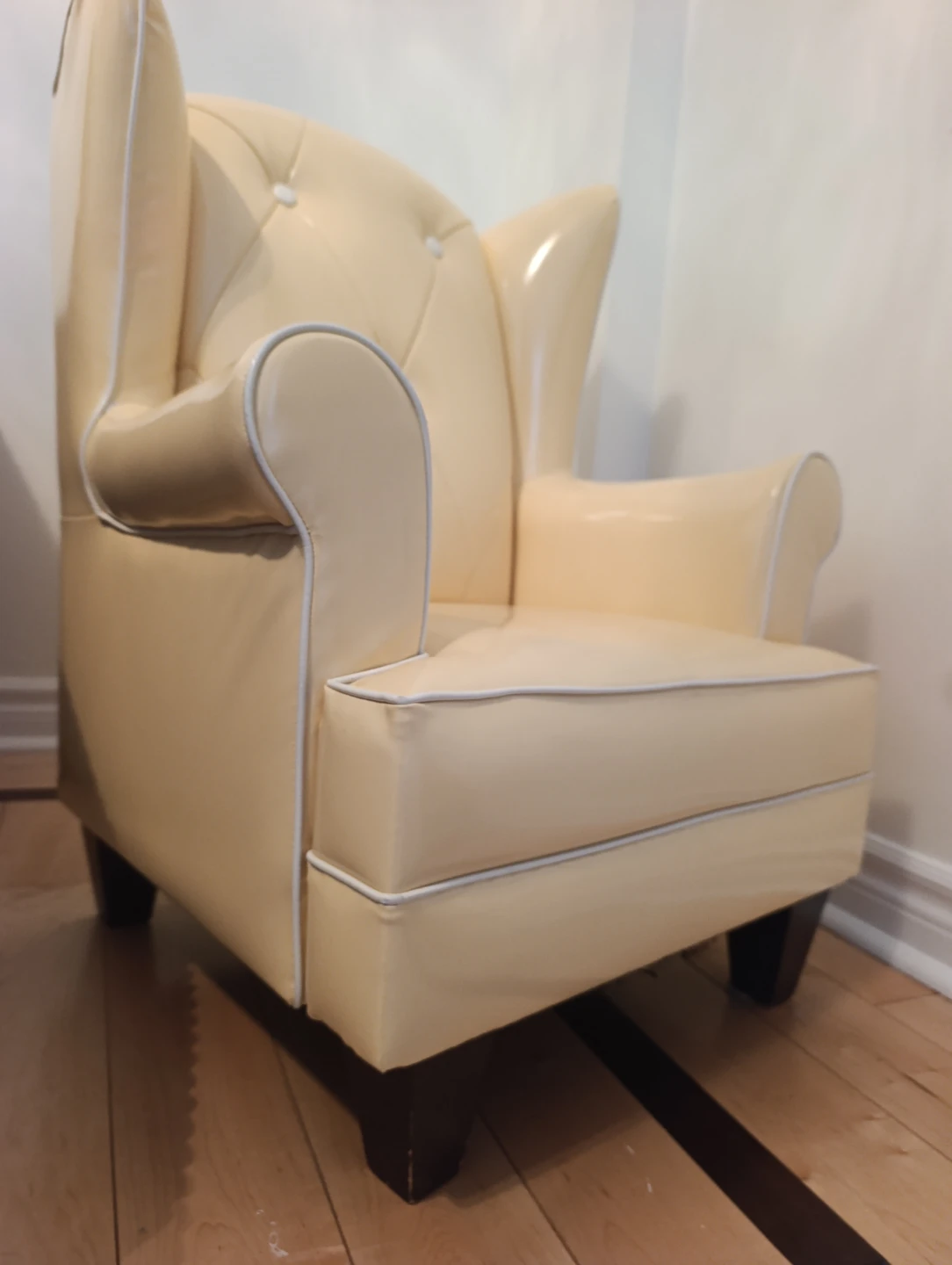 Cream Wingback Accent Chair