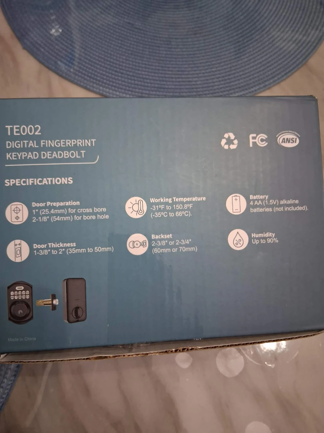 TECH0 TE002 Digital Fingerprint Keypad Deadbolt - photo 2