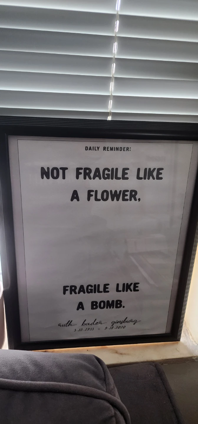 Framed Quote: Not Fragile Like a Flower, Fragile Like a Bomb