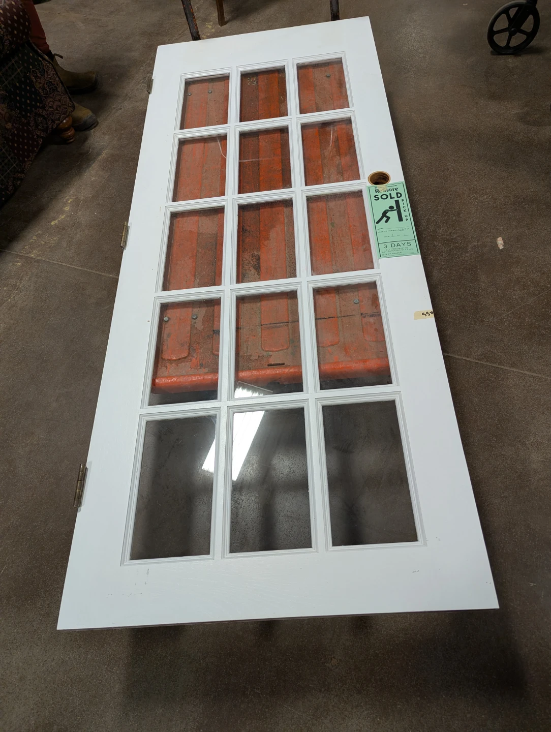 White Interior Door with 12 Panes of Glass