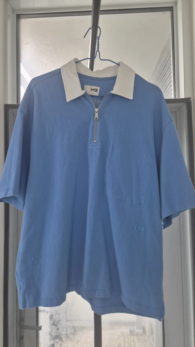 H2 Men's Blue Quarter-Zip Polo Shirt