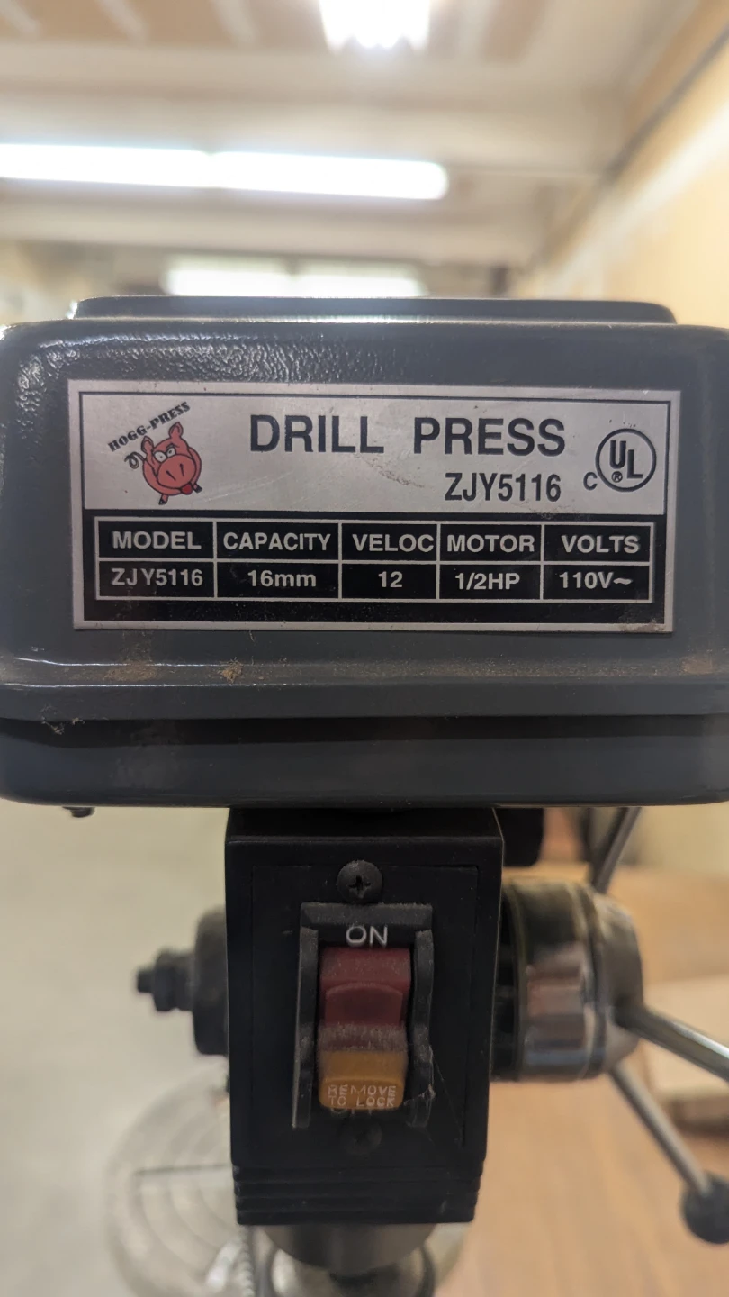 Hogg-Press Drill Press ZJY5116 1/2HP 16mm Capacity