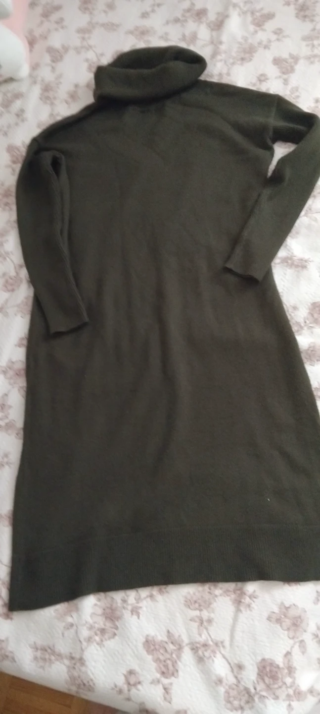 Dark Green Turtleneck Sweater Dress