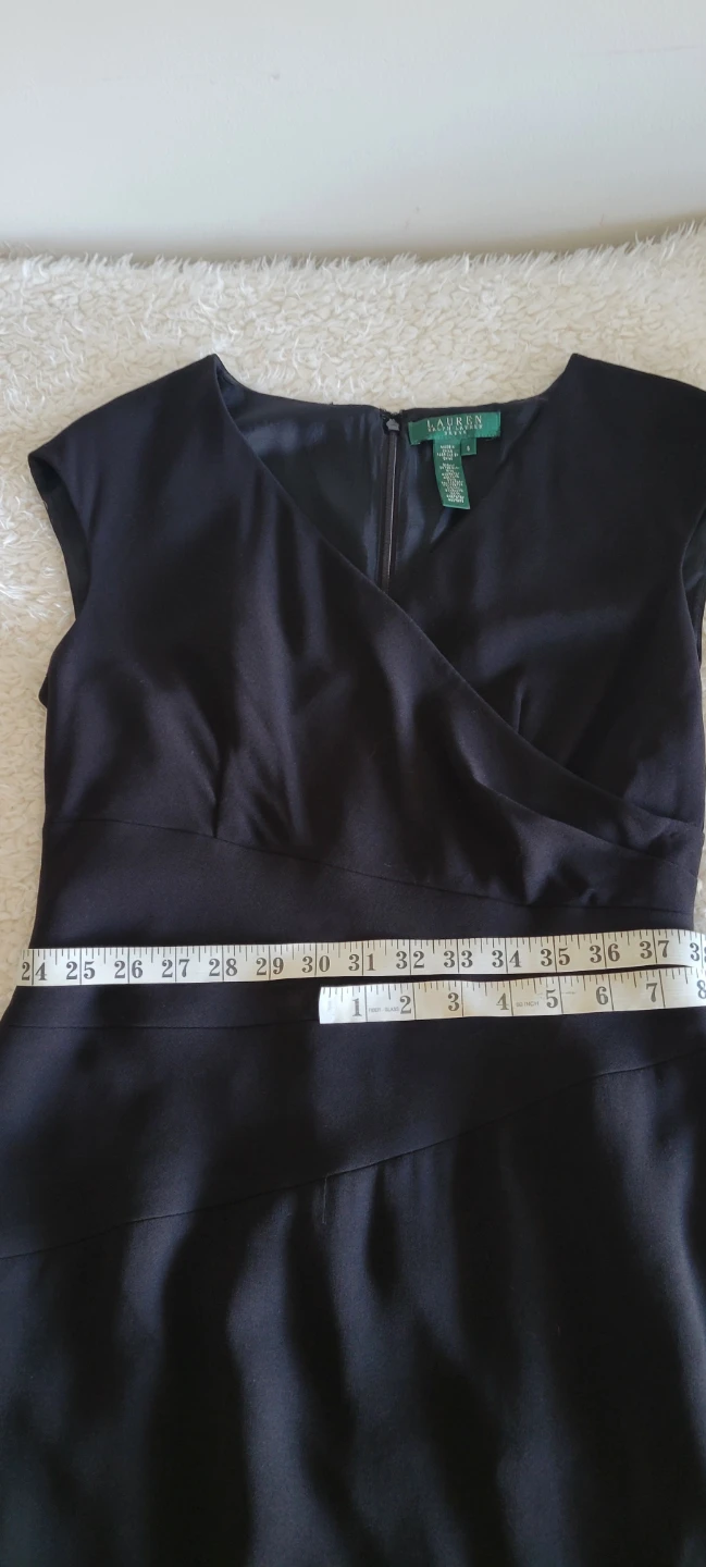 Lauren Ralph Lauren Black Cap Sleeve Wrap Dress Size 6 - photo 5