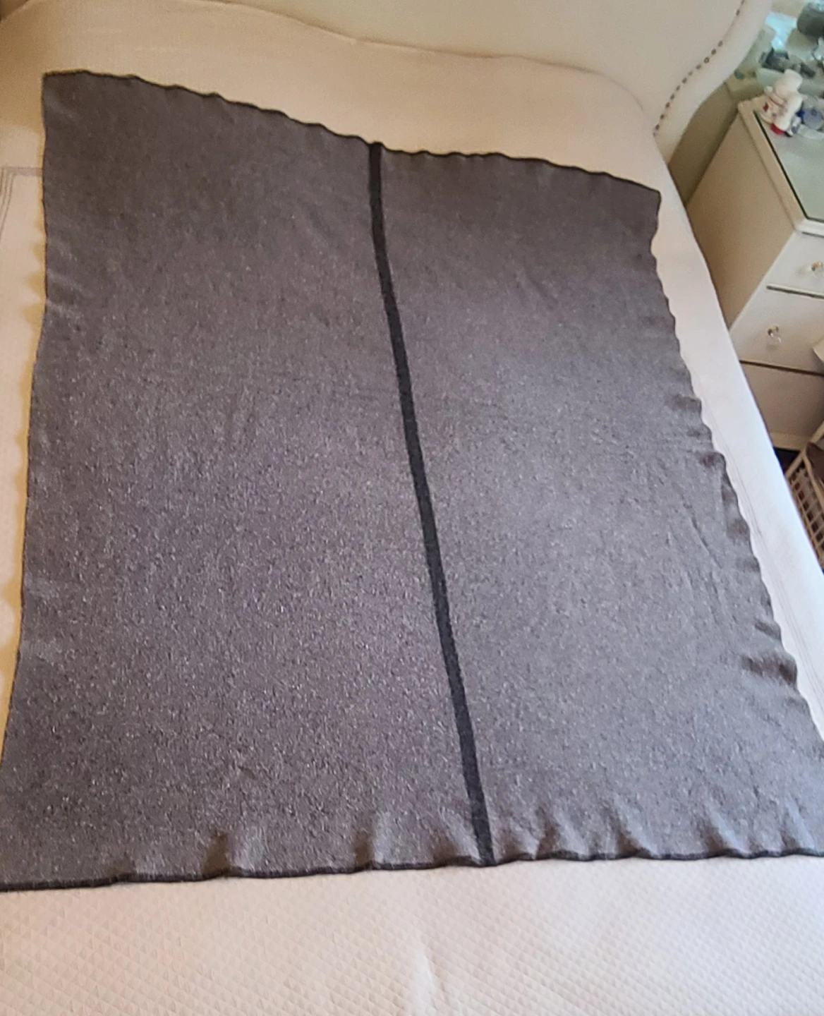 Vintage Grey Wool Blanket Military / Army / WWII - photo 5