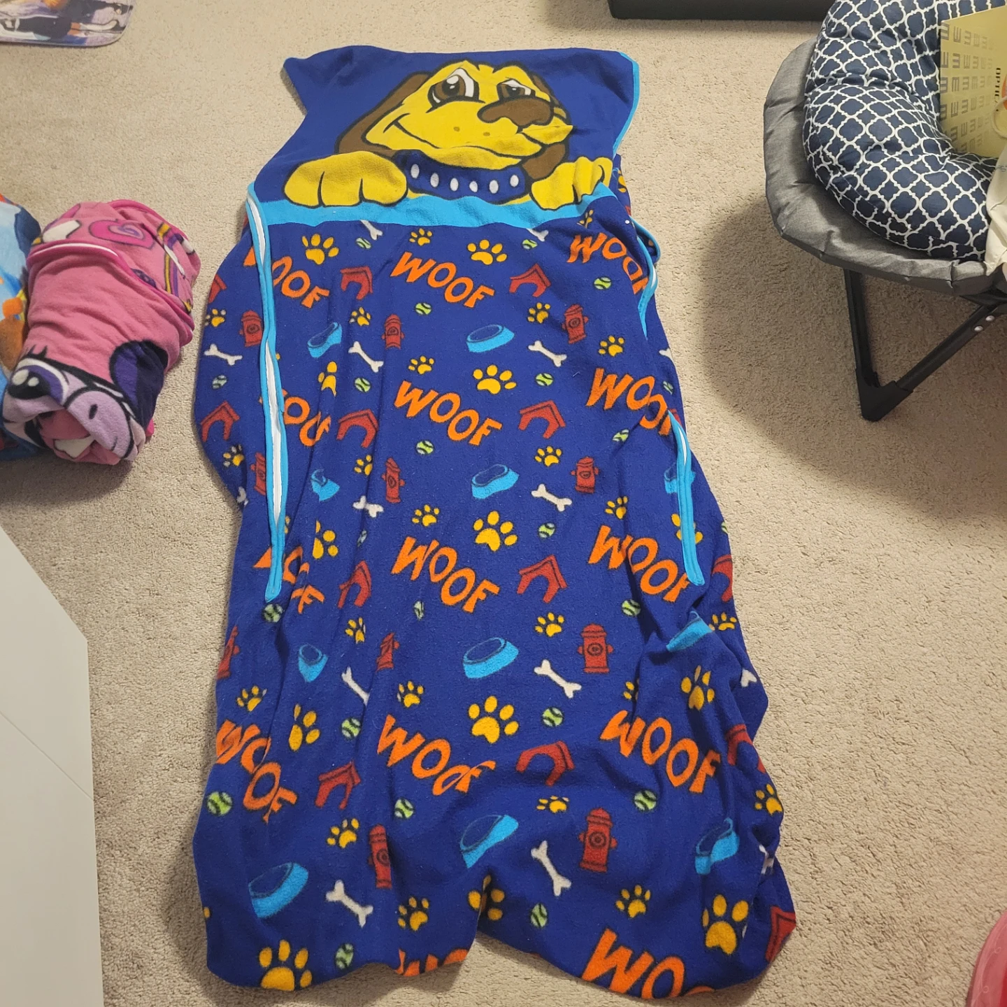 Blue Dog "Woof" Fleece Sleeping cover for a twin mattress - photo 2