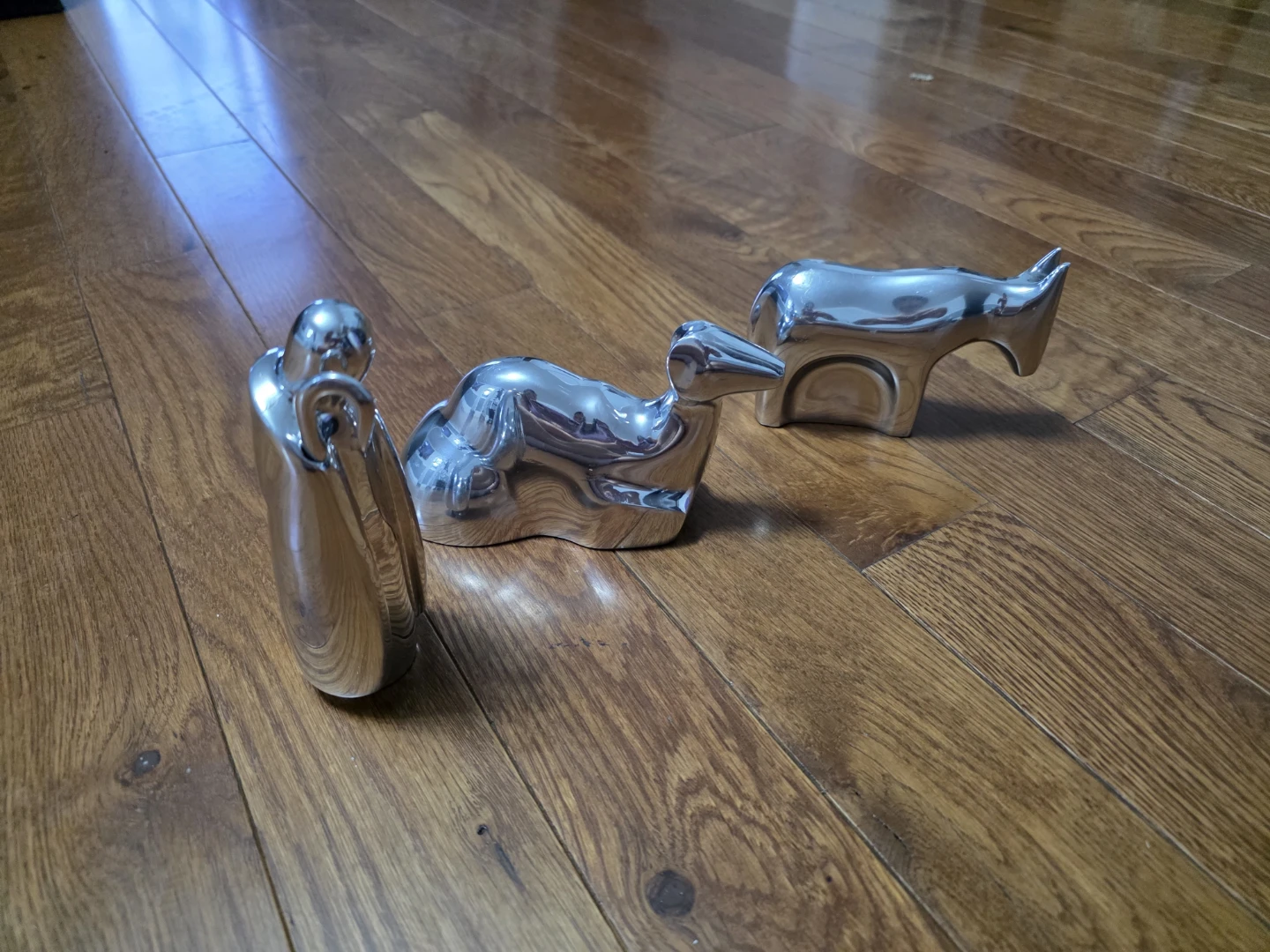 Silver Metal Animal & Figurine Set