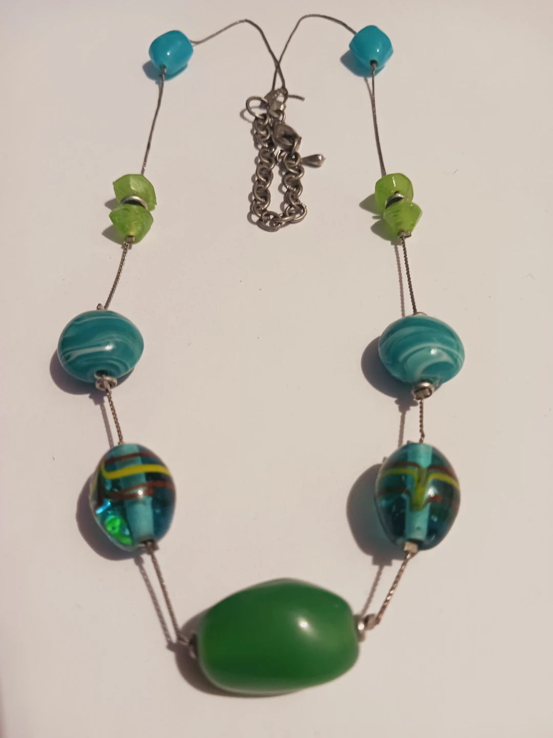 Colofful Art Glass Handblown Beaded Necklace - photo 3