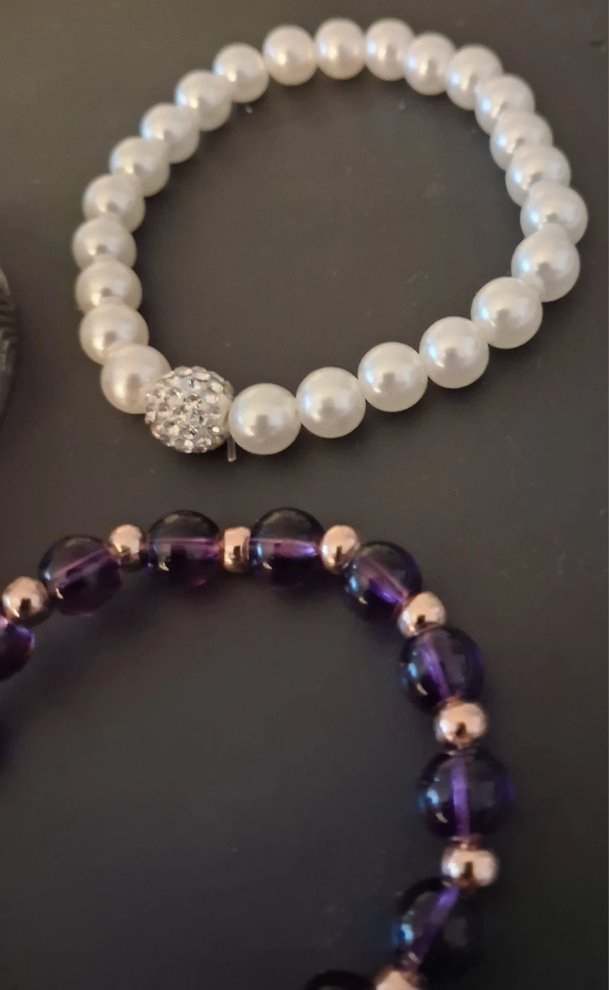 Set of 4 Bracelets - Cuff, Beaded, Pearl, and Rhinestone - photo 5