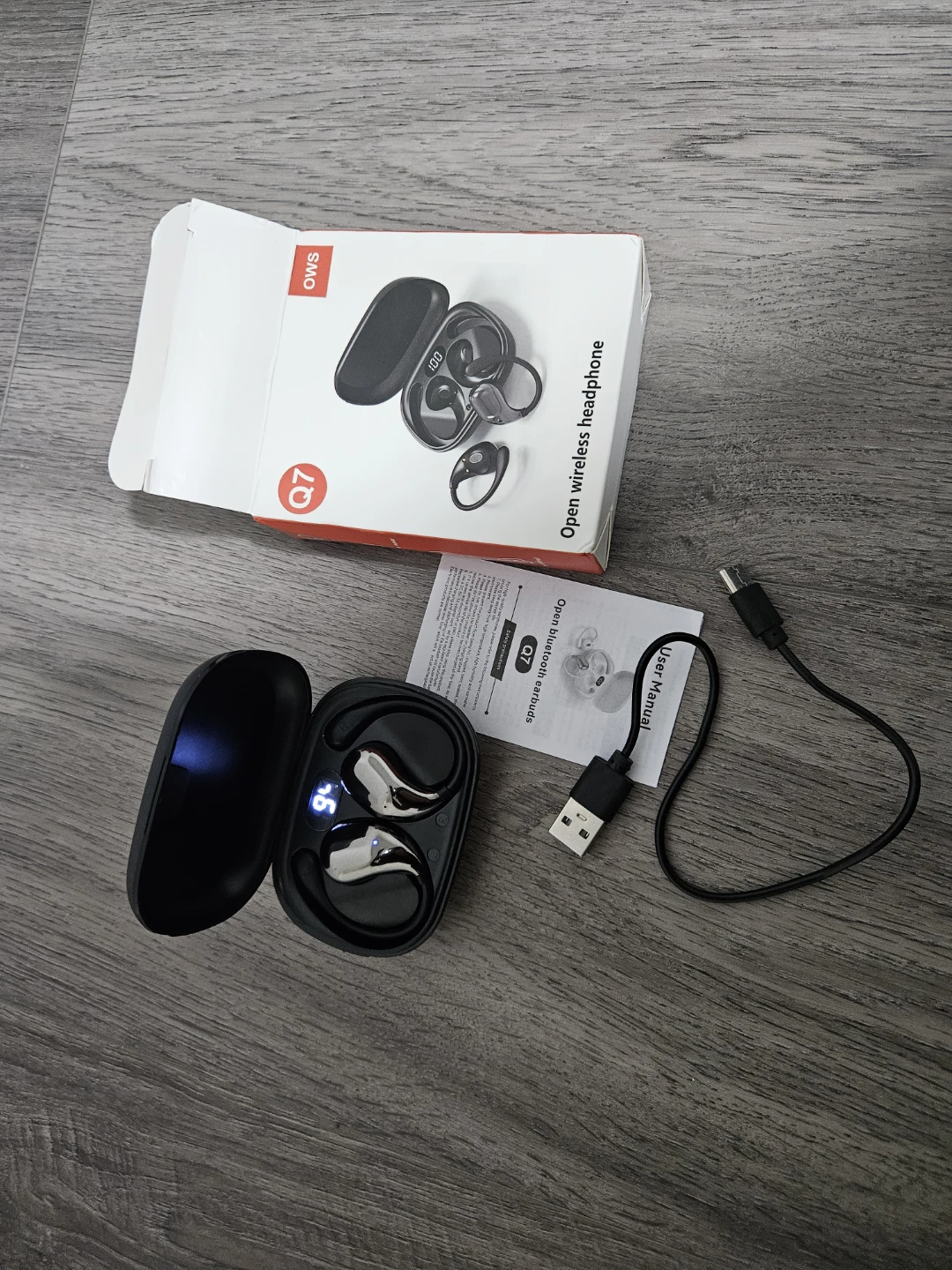OWS Q7 Open Wireless Earbuds with Charging Case - photo 2