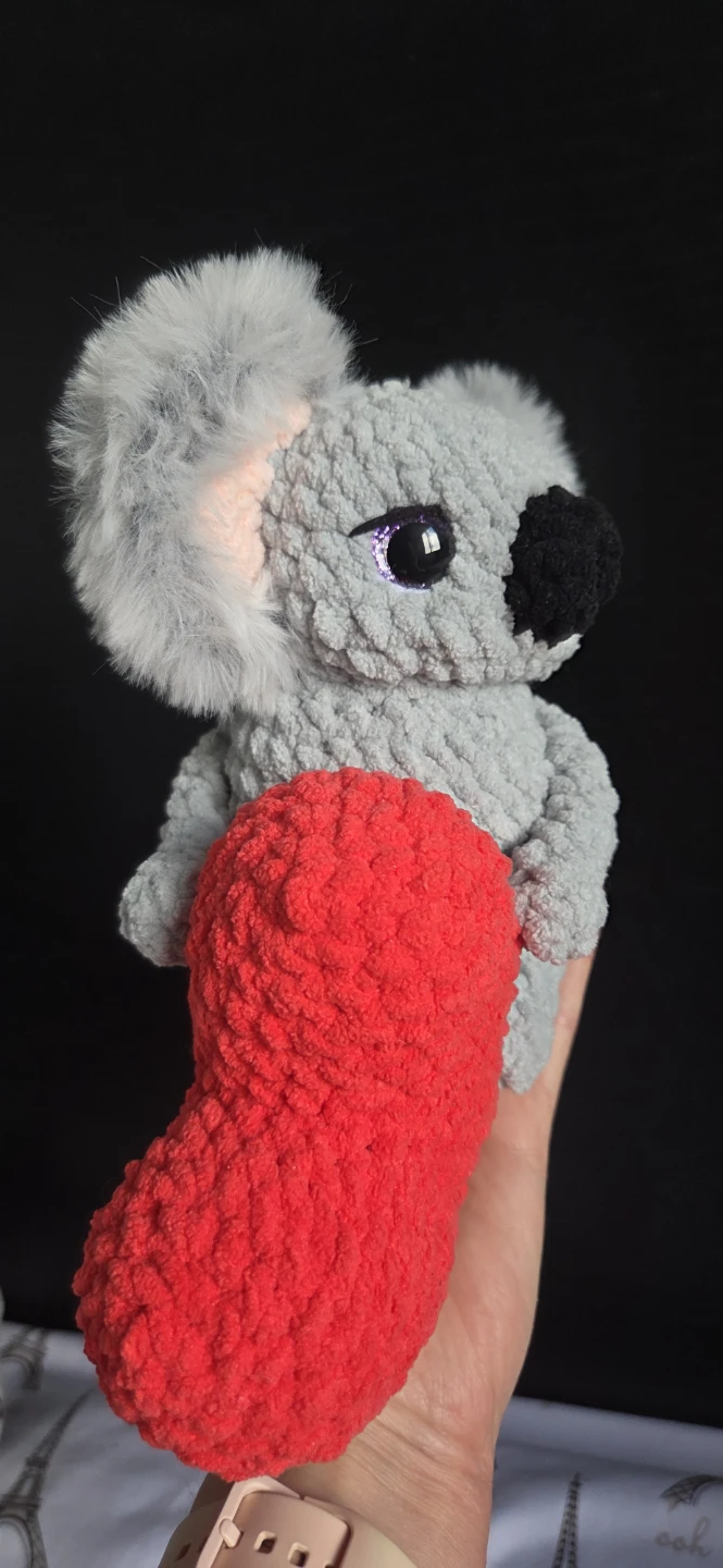 Handmade Crochet Koala with Heart Plushie - photo 3