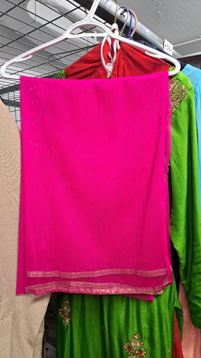 Women's Pink & Blue Embroidered Indian Dress - photo 3