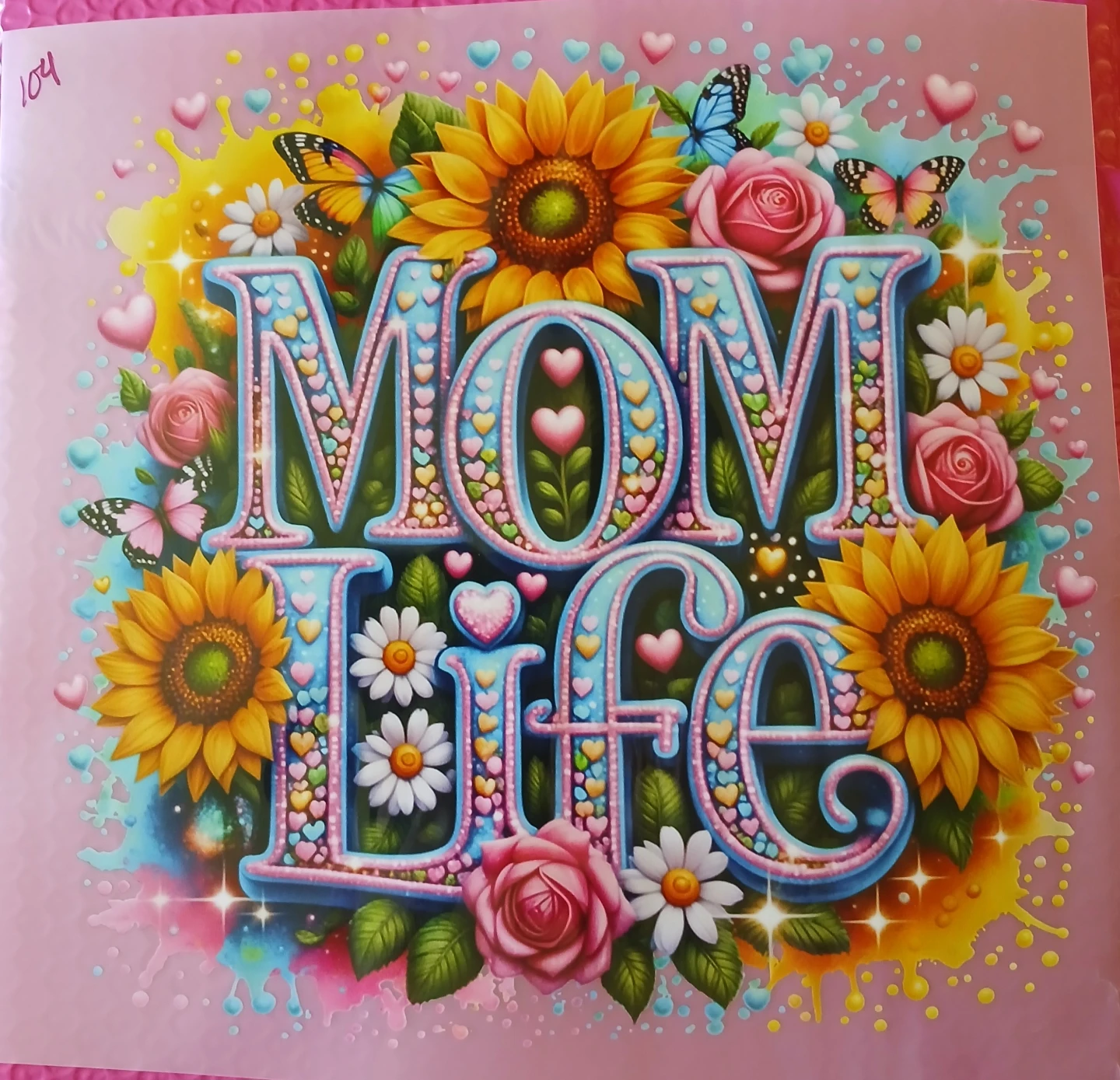Large Mom Life Graphic Transfer