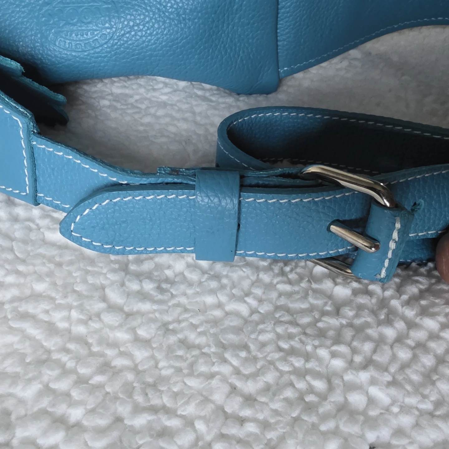 Roots Blue Leather Fanny Pack/Crossbody Bag - photo 4