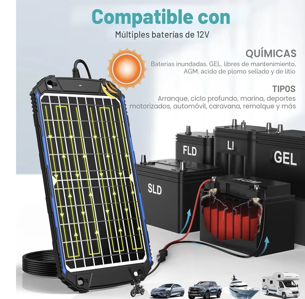 12V Solar Battery Maintainer Charger - photo 3