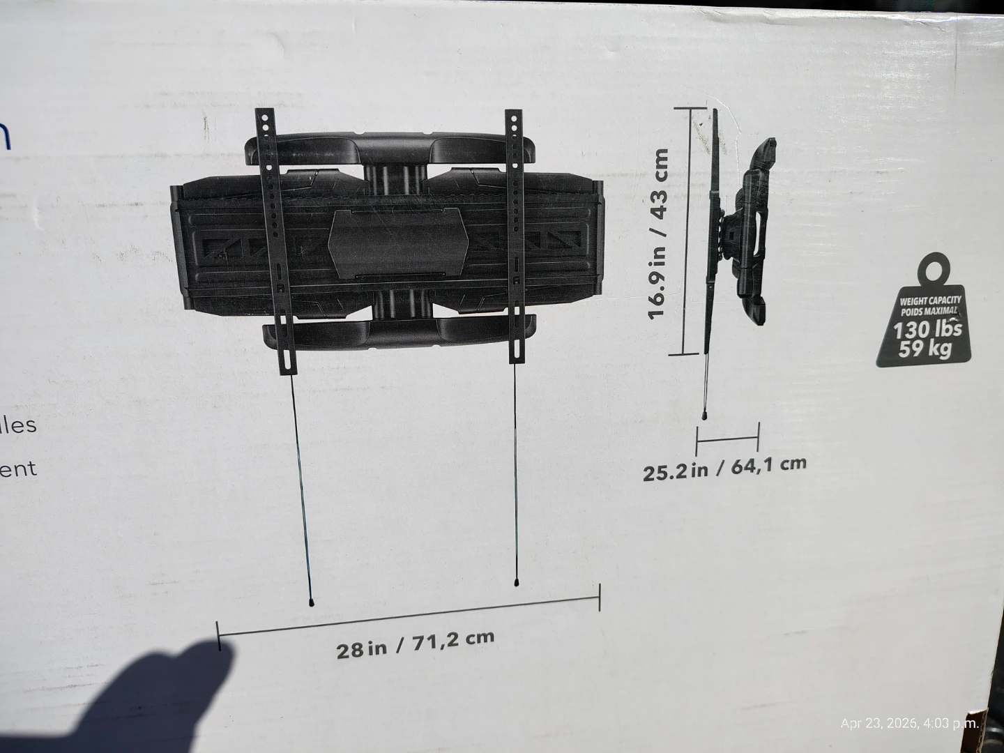 47 to 90 Inch TV Full Motion Wall Mount *new* - photo 3