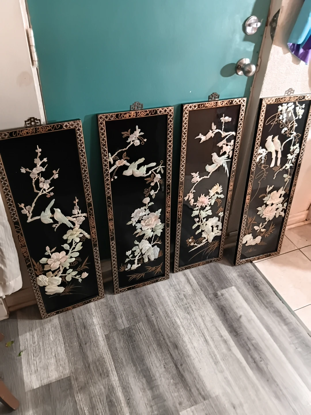 Set of 4 Vintage Mother of Pearl Wall Panels - photo 2