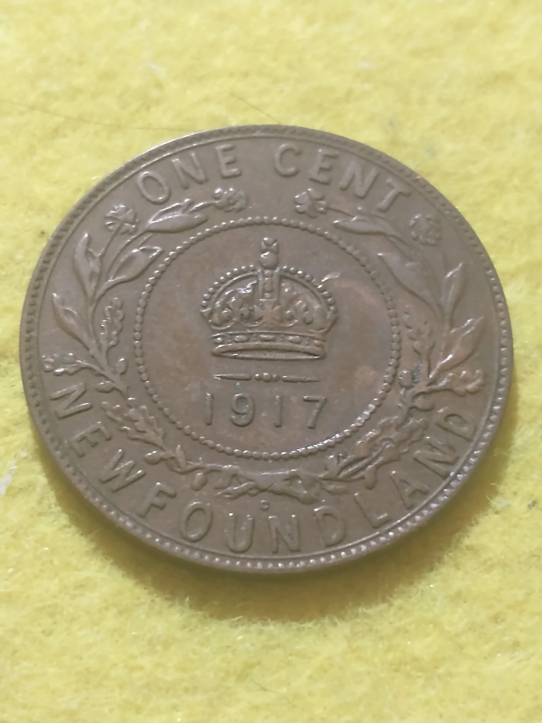 XF 1917 Newfoundland King George V large cent KM #16