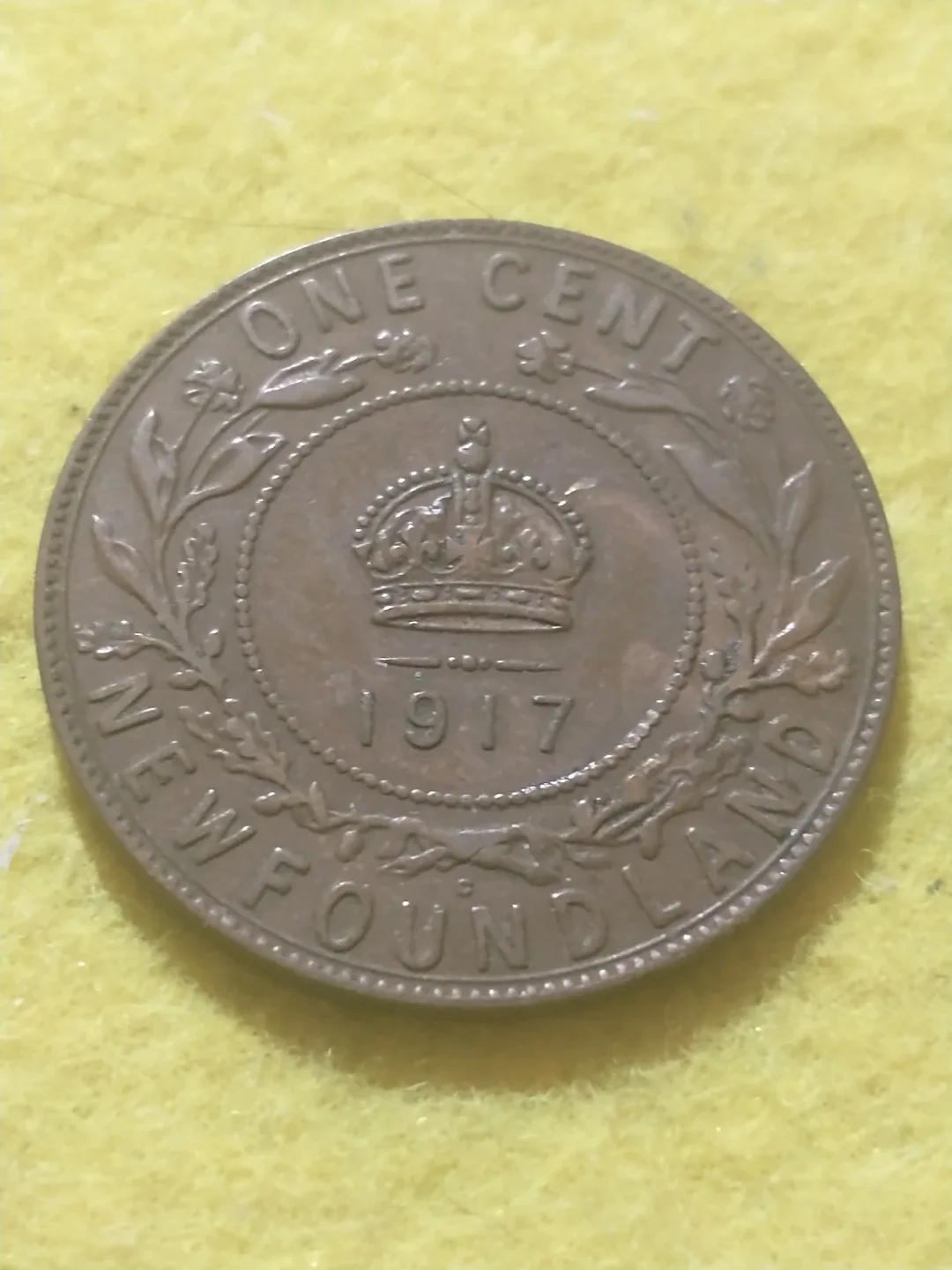 XF 1917 Newfoundland King George V large cent KM #16