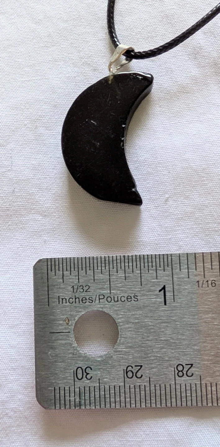 Black Obsidian Crescent Moon Pendant Necklaces (Set of 4)