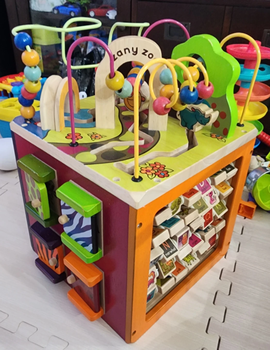 B. Toys Zany Zoo Wooden Activity Cube