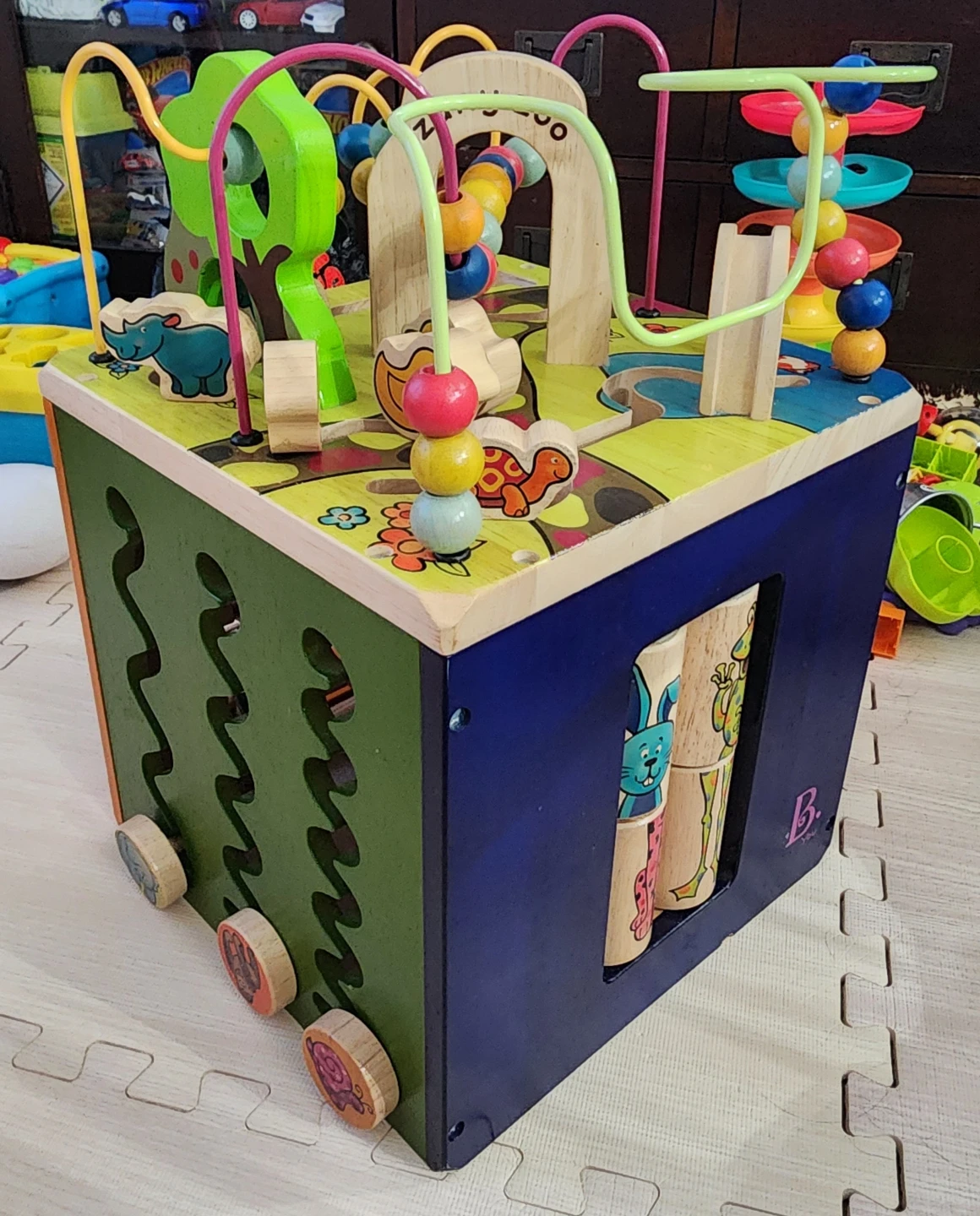 B. Toys Zany Zoo Wooden Activity Cube - photo 2