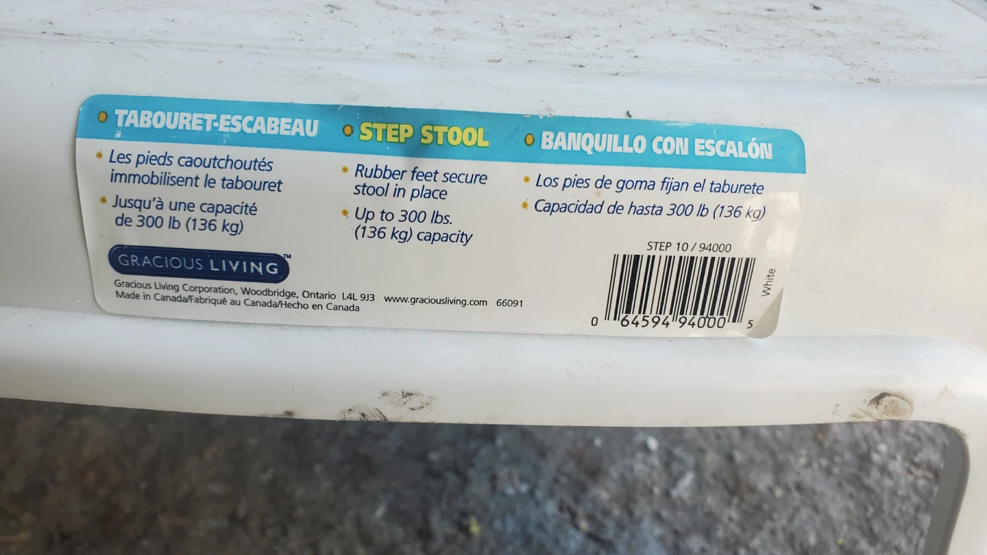 Gracious Living White Step Stool - photo 2