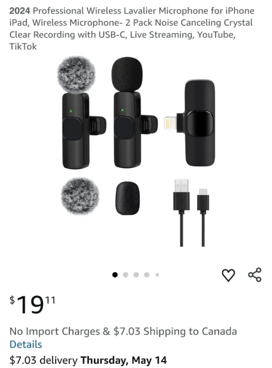 Wireless Microphone type C - 2 Pack - photo 4