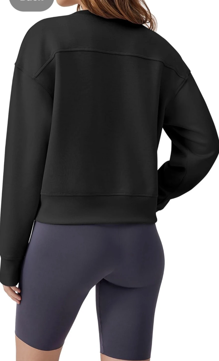 Pinspark Black Cropped Crewneck Sweatshirt Oversized - photo 2