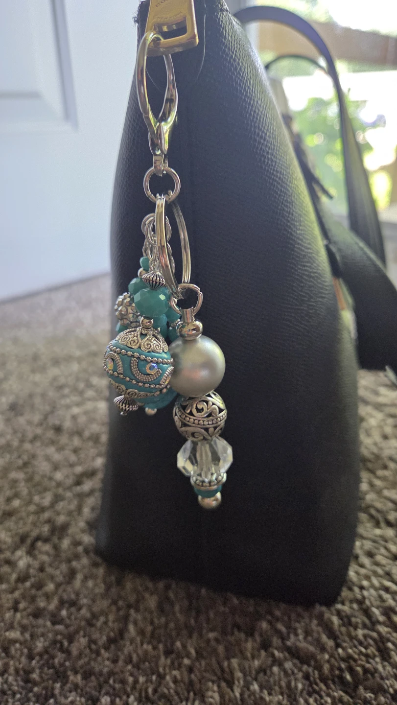 Turquoise Beaded Keychain - photo 2