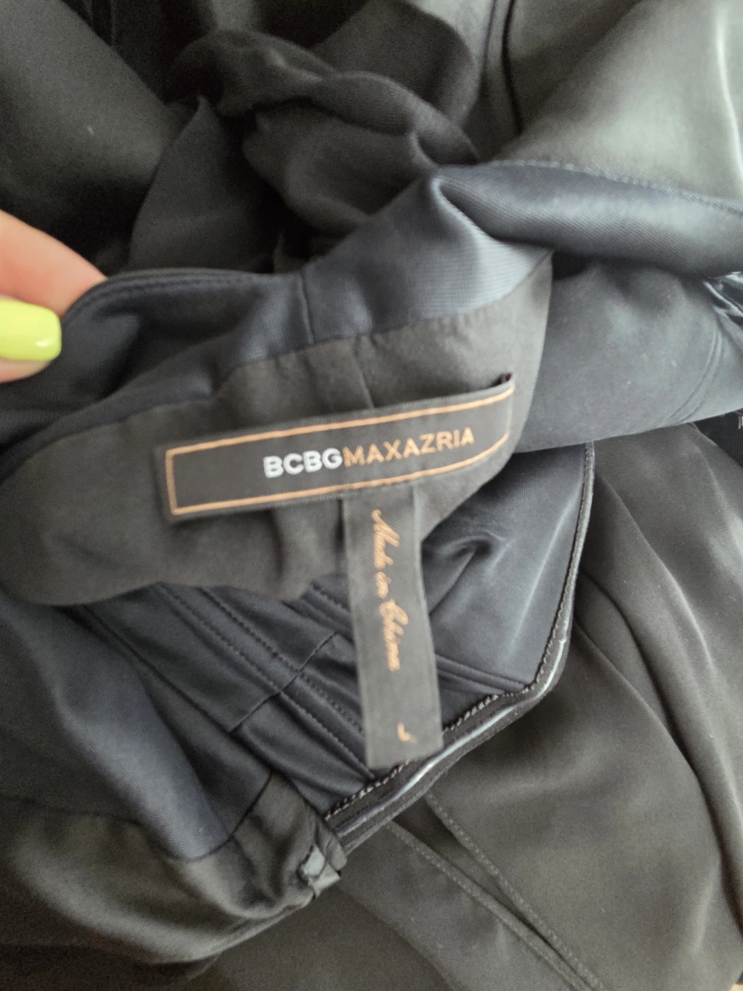 BCBGMaxAzria Black Asymmetrical Strap Dress Size L - photo 3