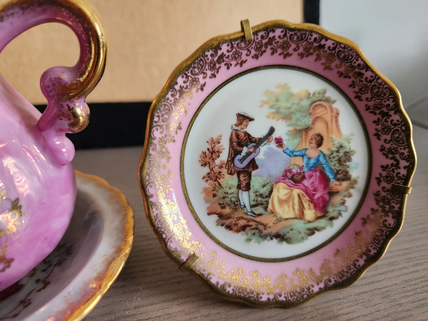 Vintage Porcelain Tea Cup and Saucer Set with Gold Trim - photo 2