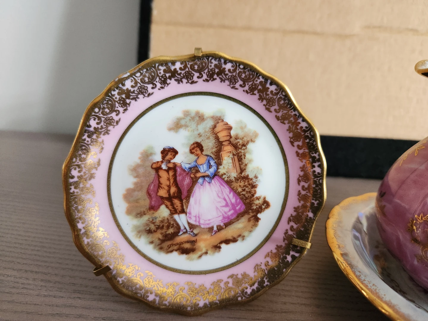 Vintage Porcelain Tea Cup and Saucer Set with Gold Trim - photo 3
