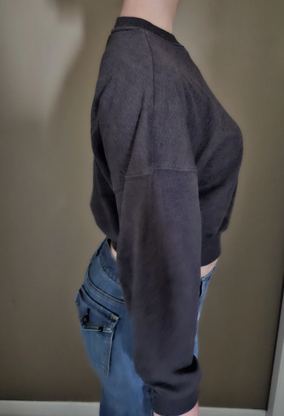 Dark Grey Cropped Sweatshirt - photo 2