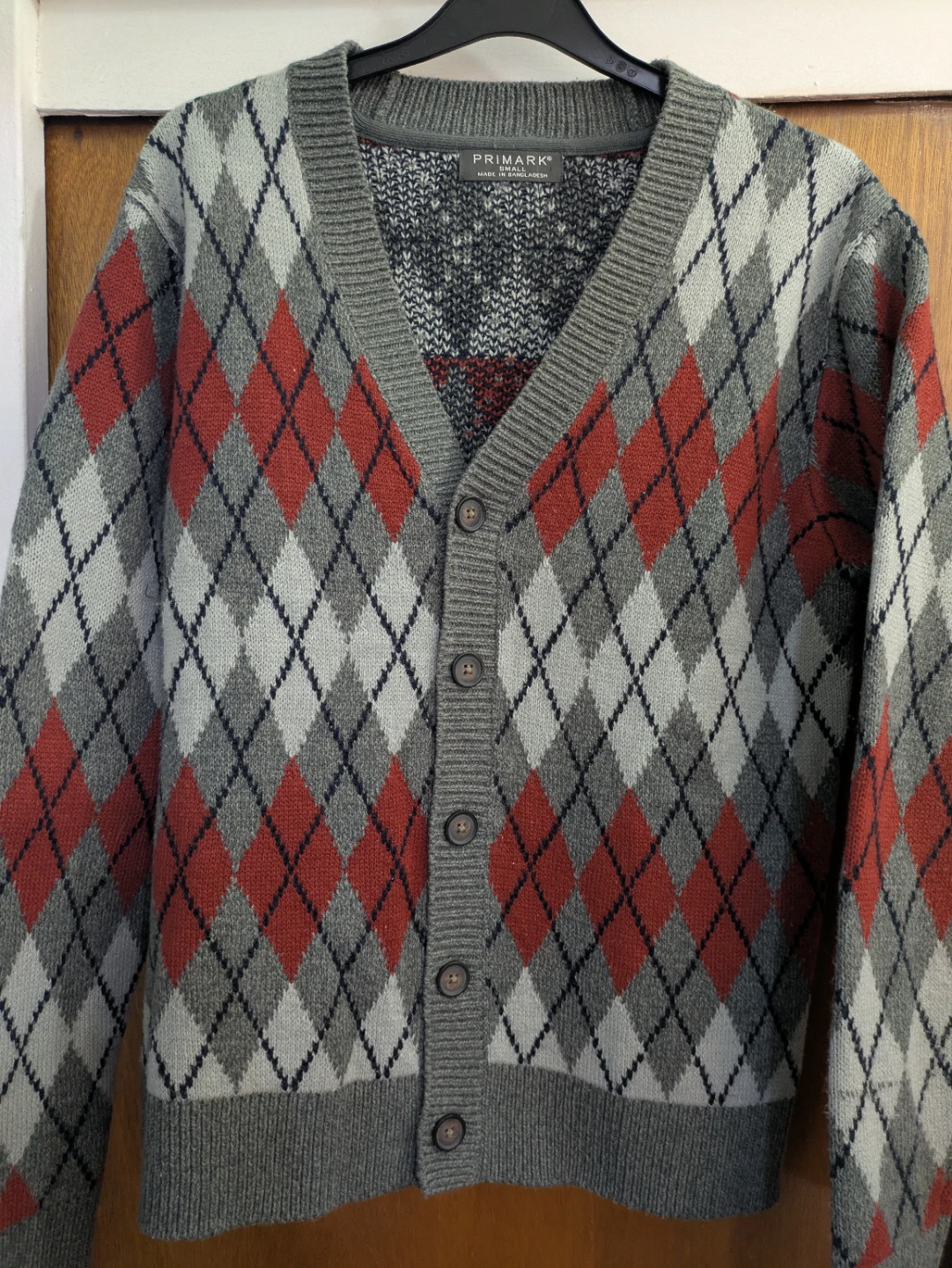 Primark Men's Argyle Cardigan Sweater - Small - photo 2
