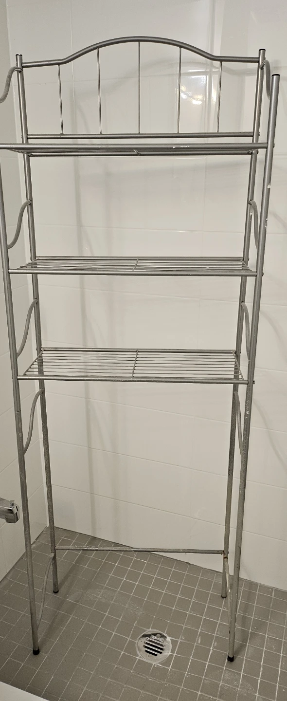 Silver Metal 3-Tier Shelf Unit