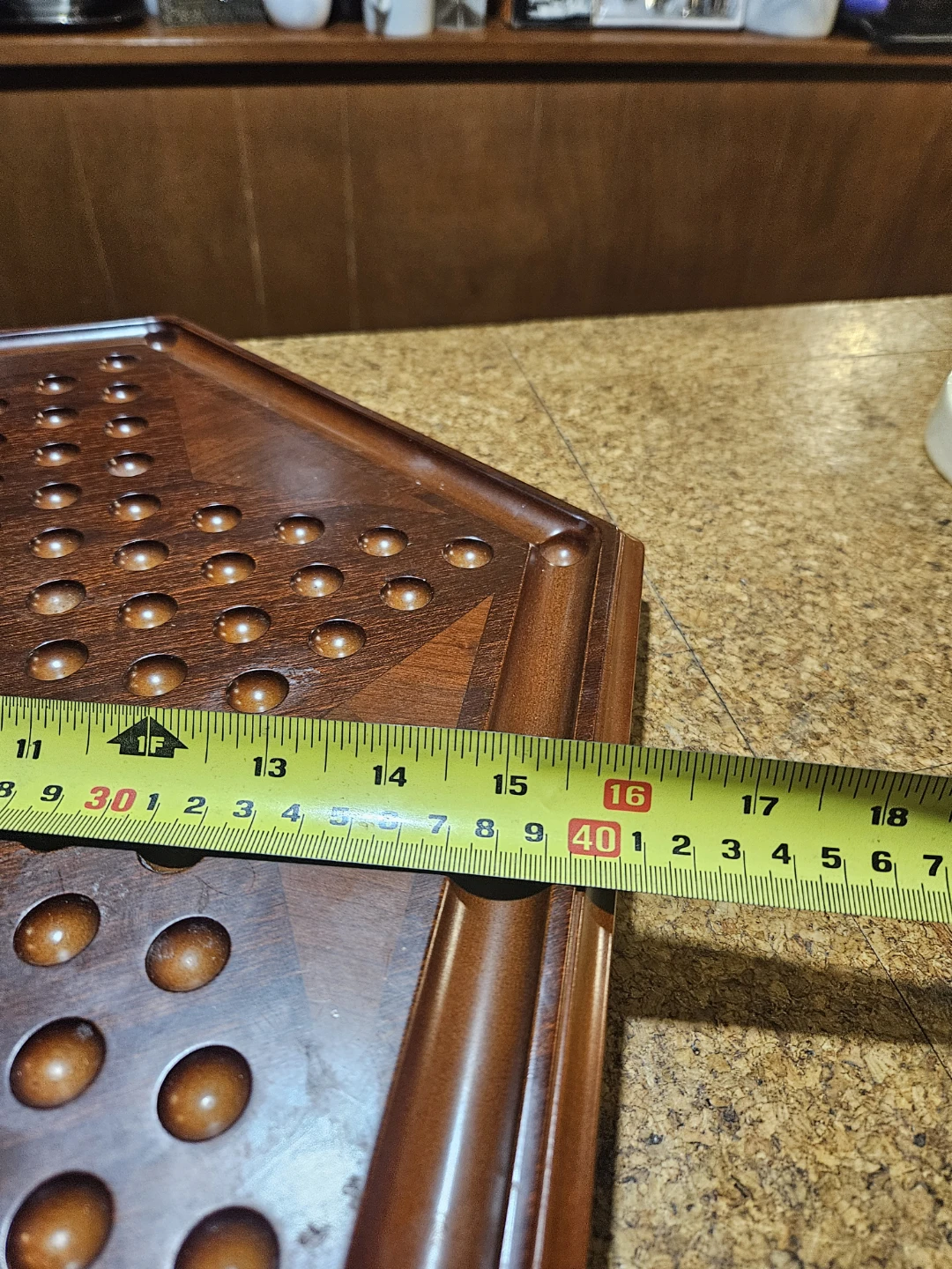 Wooden Solitaire Board Game with Marbles - photo 5