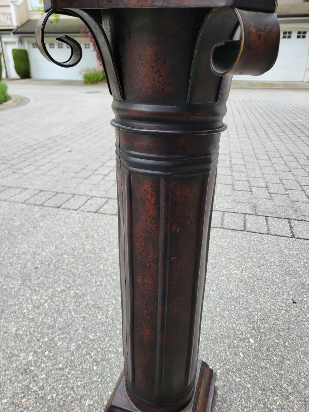35" Vintage Neoclassical Metal Pedestal Stand / Plant Stand. - photo 4