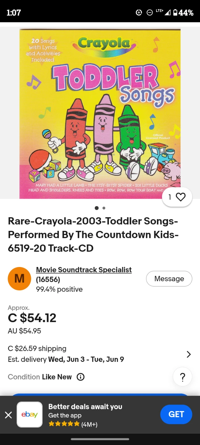 Crayola Toddler Songs CD - 20 Tracks