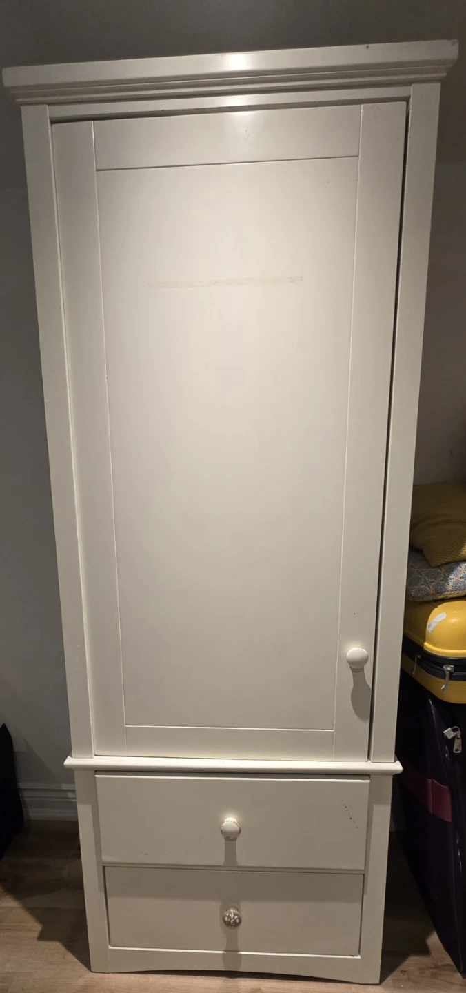 White Wardrobe with Drawers