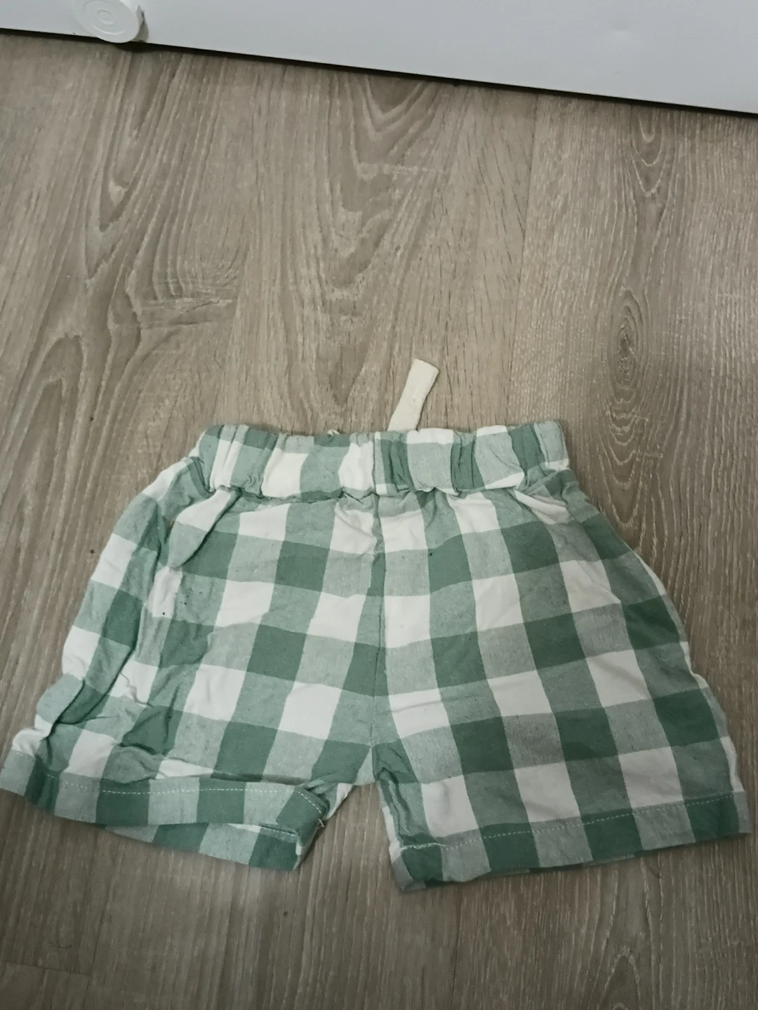 Green and White Gingham Shorts - photo 2