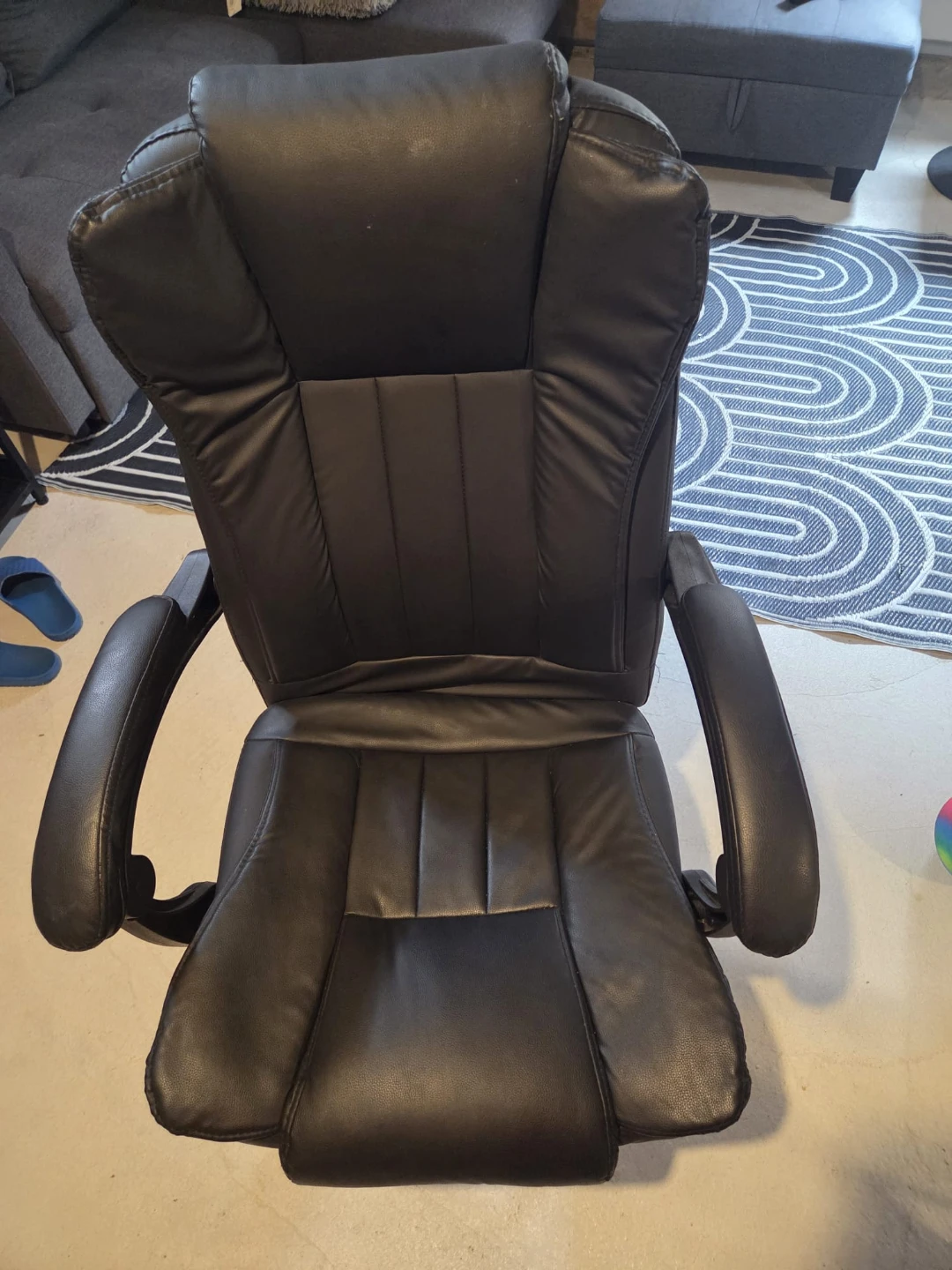 Black Faux Leather Office Chair