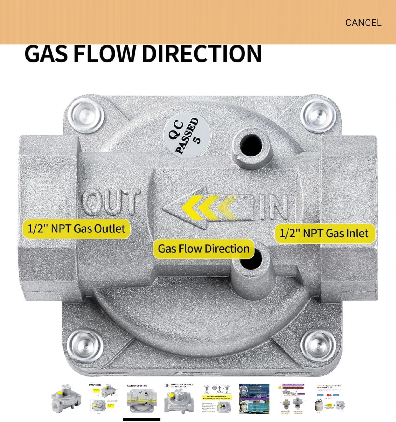 BURNT TOUCH 7010-5010 Gas Regulator - Natural Gas / Propane - photo 3