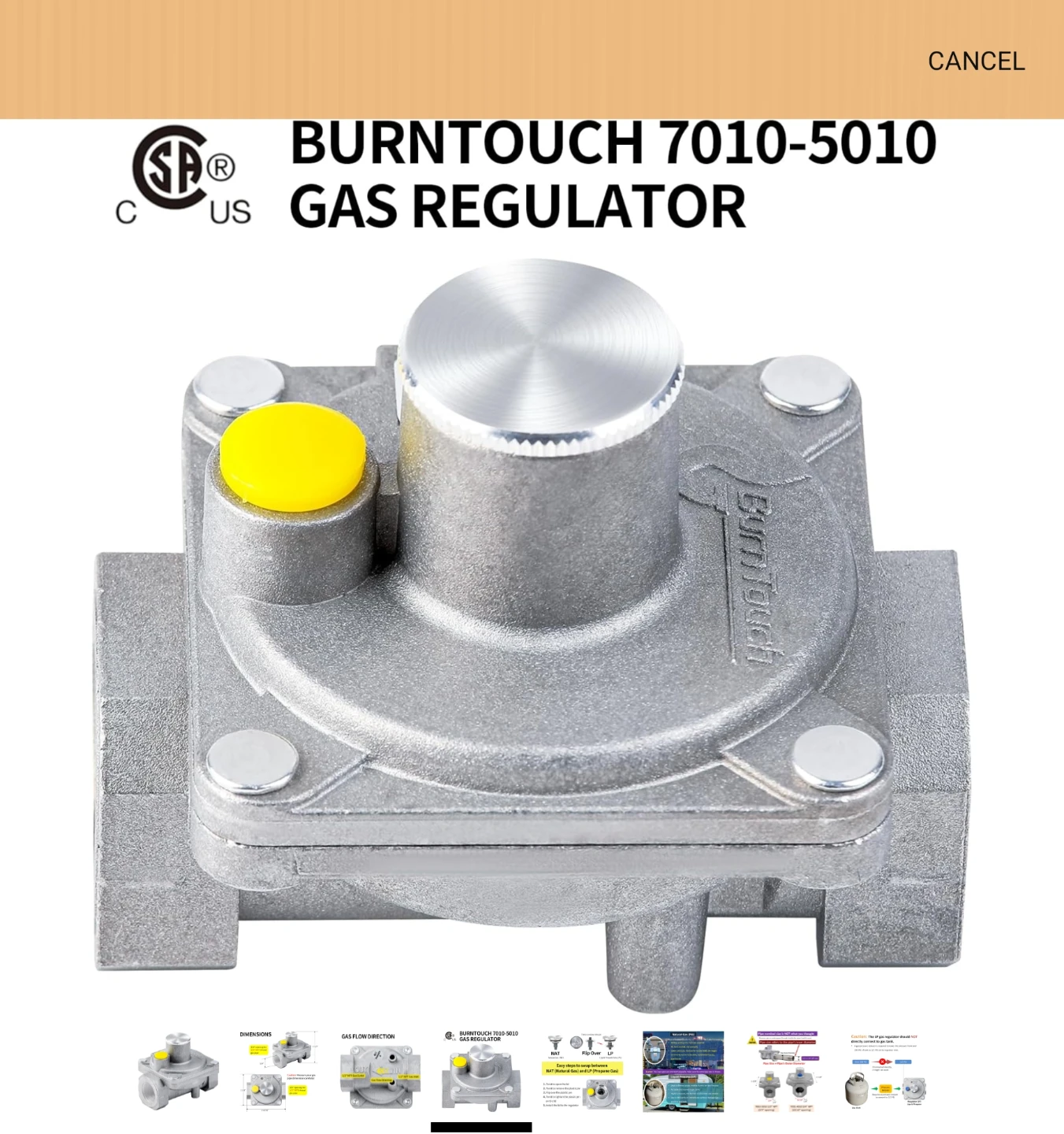BURNT TOUCH 7010-5010 Gas Regulator - Natural Gas / Propane - photo 4