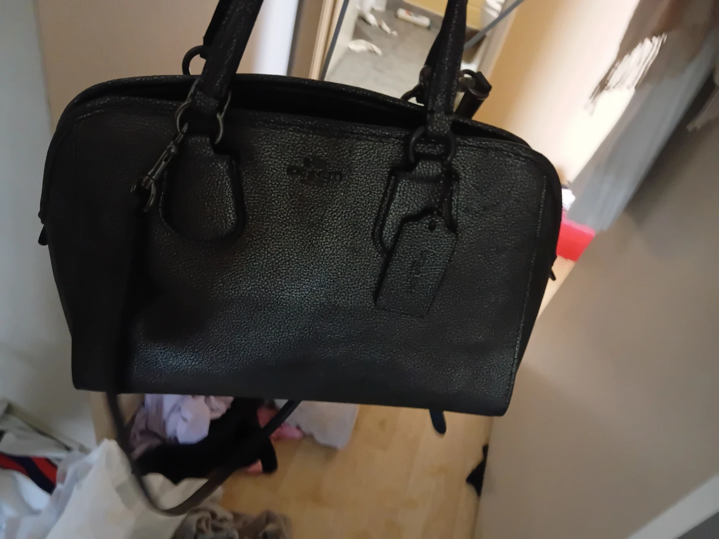 Coach Black Leather Satchel Handbag - photo 2