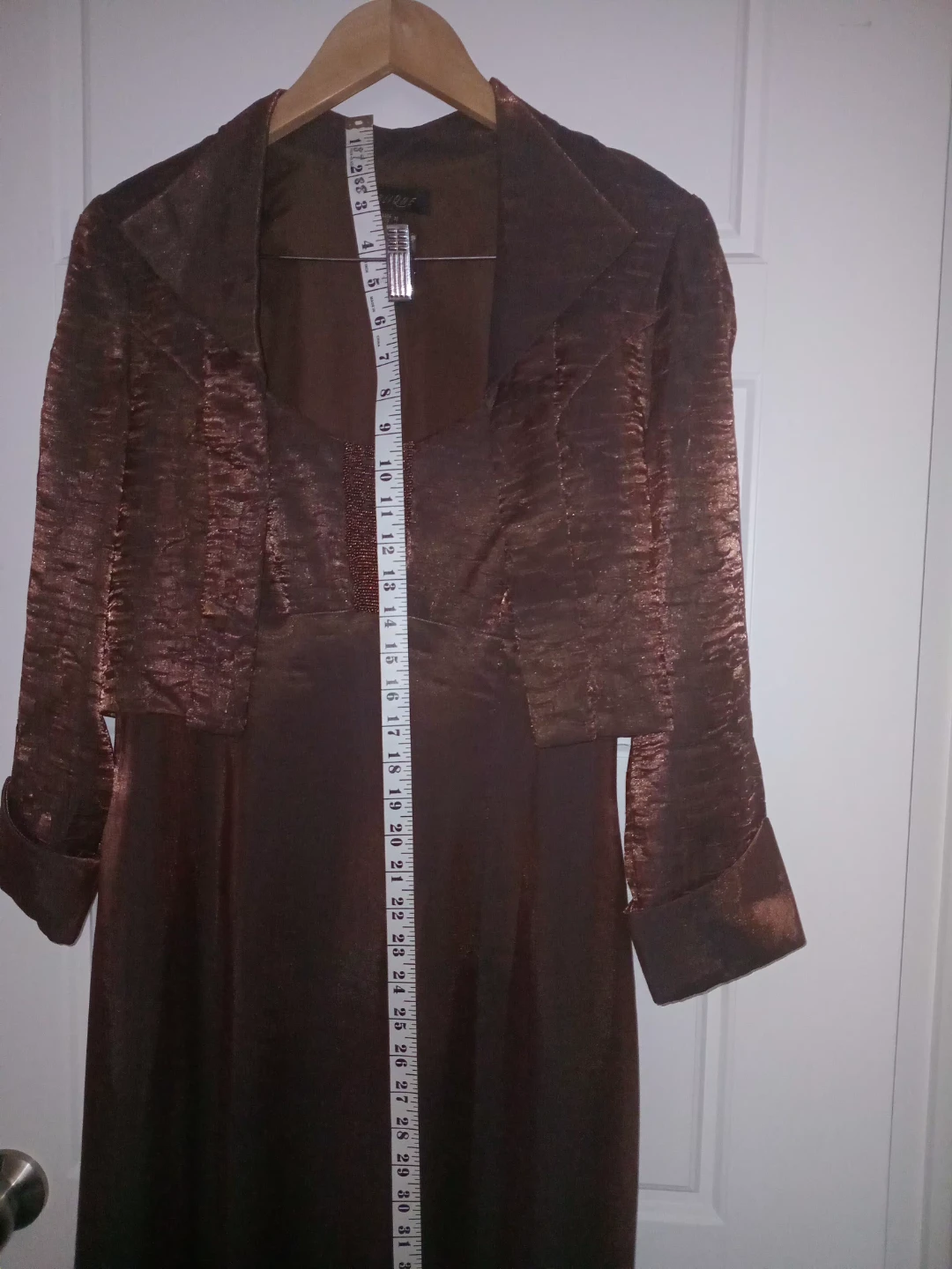 Jolie Femme Brown Beaded Dress and Jacket Set