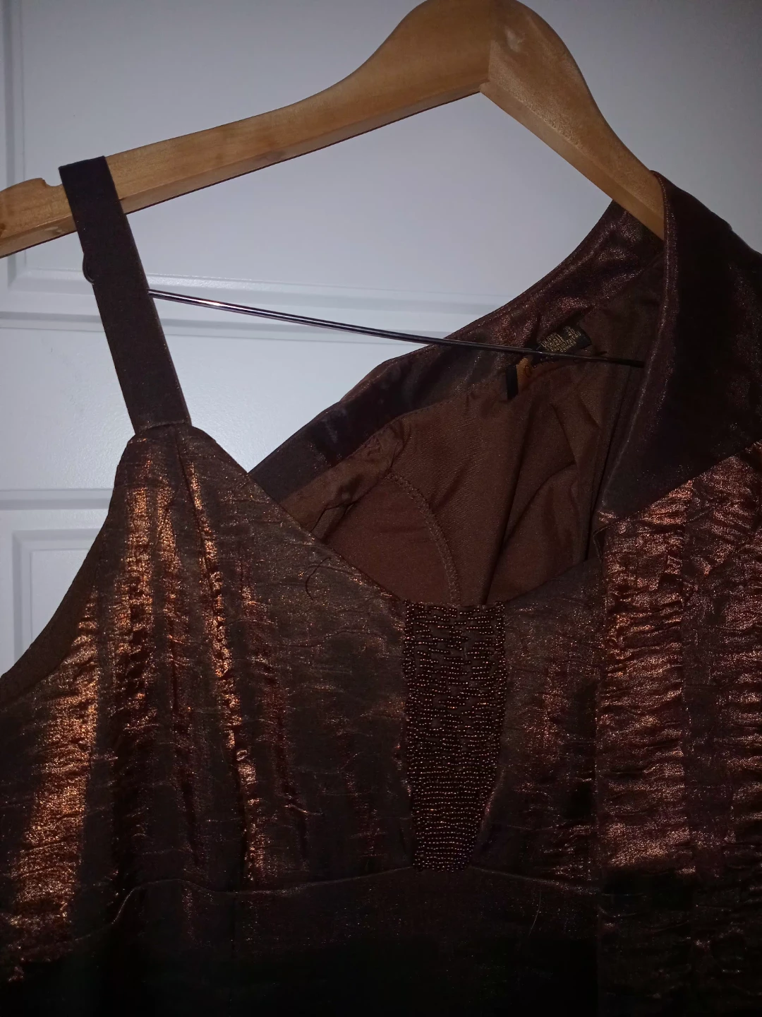 Jolie Femme Brown Beaded Dress and Jacket Set - photo 3