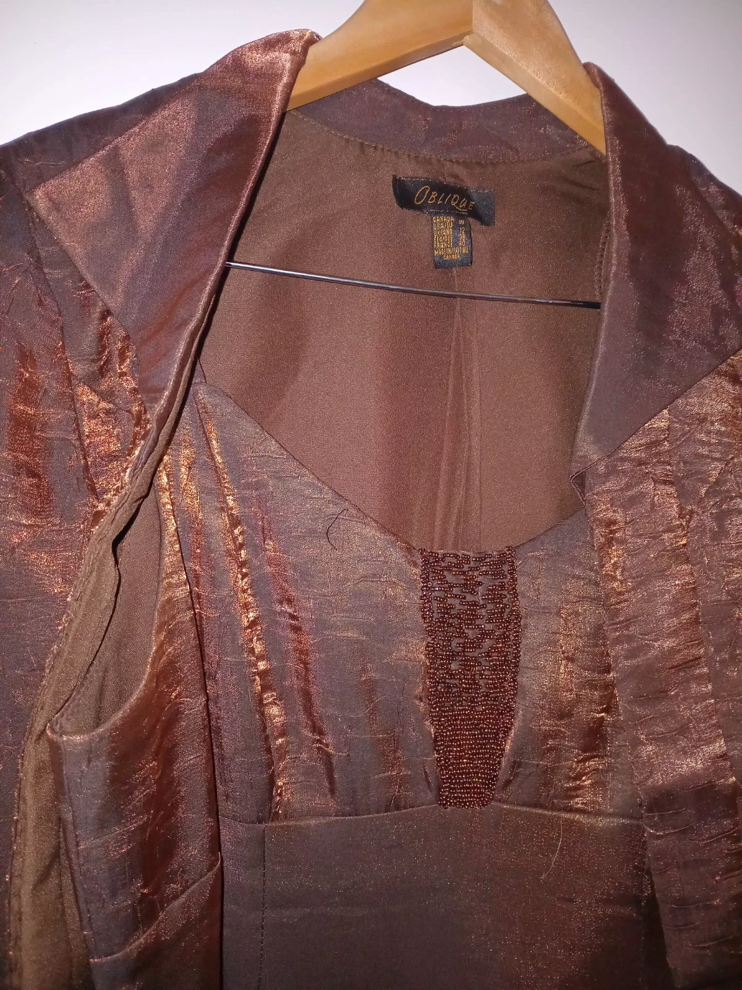 Jolie Femme Brown Beaded Dress and Jacket Set - photo 2